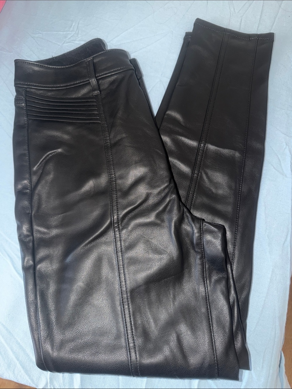 Express Black Faux Leather Skinny Jeans